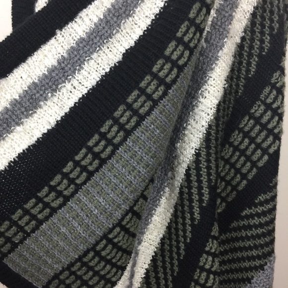 A.N.A Chunky Shawl Collar Sweater Striped Cardigan Vest MED - Picture 7 of 9